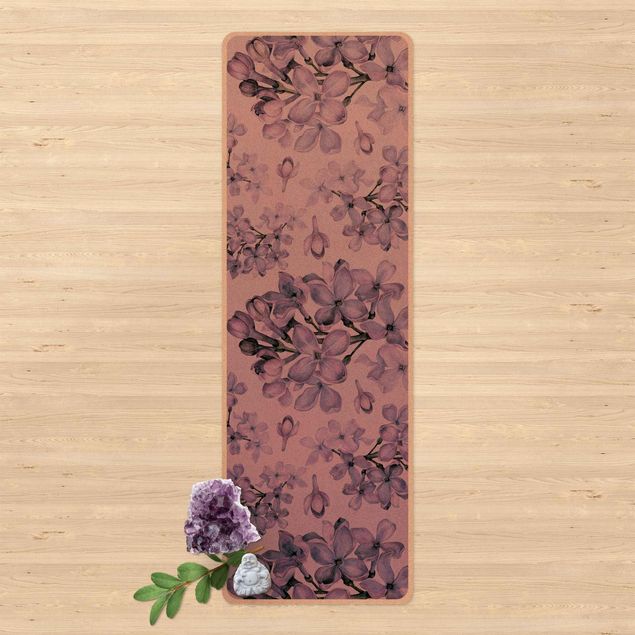 modern matta vardagsrum Delicate Watercolour Lilac Blossom Pattern
