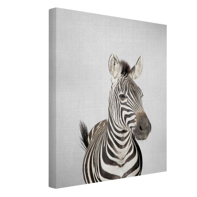 Canvastavlor svart och vitt Zebra Zilla